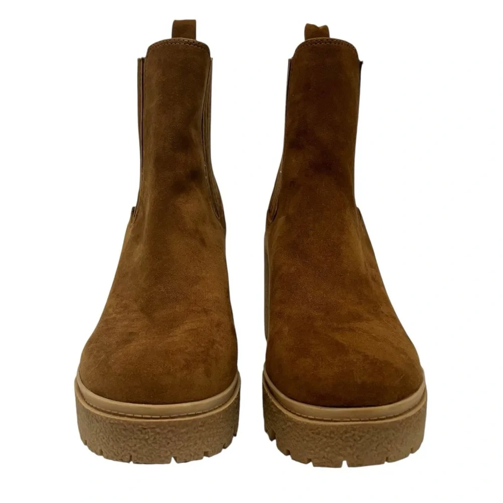 Steve Madden Caster H20 Camel Micro Suede Waterproof Lug Sole Boot Women 8 - Picture 4 of 15